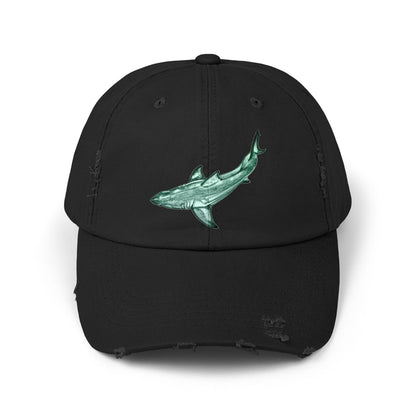 Shark Unisex Distressed Cap