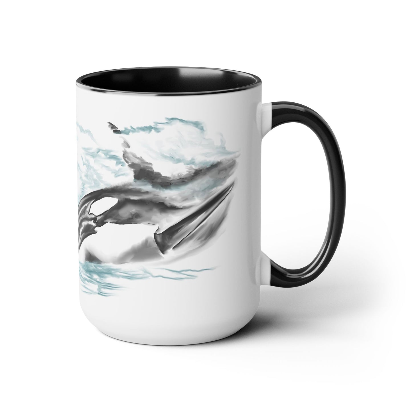 Orca Whale Two-Tone Coffee Mugs, 15oz