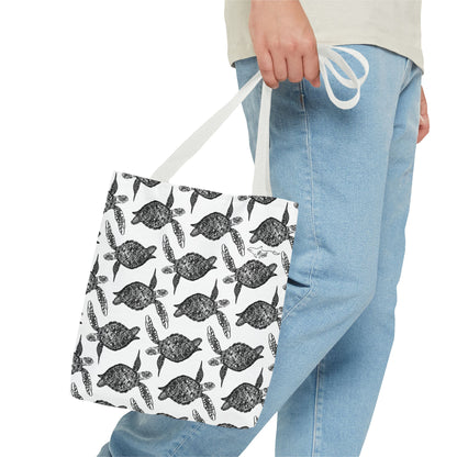 Sea Turtle Tote Bag White(AOP)