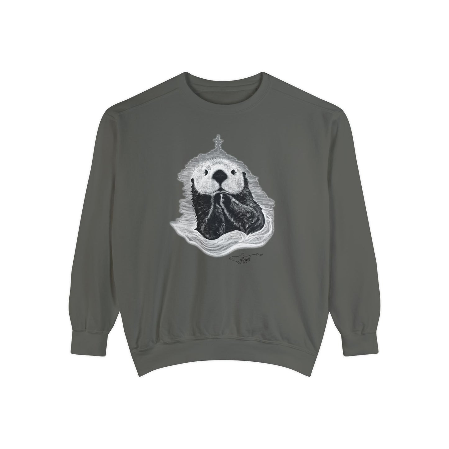 Sea Otter Unisex Garment-Dyed Sweatshirt