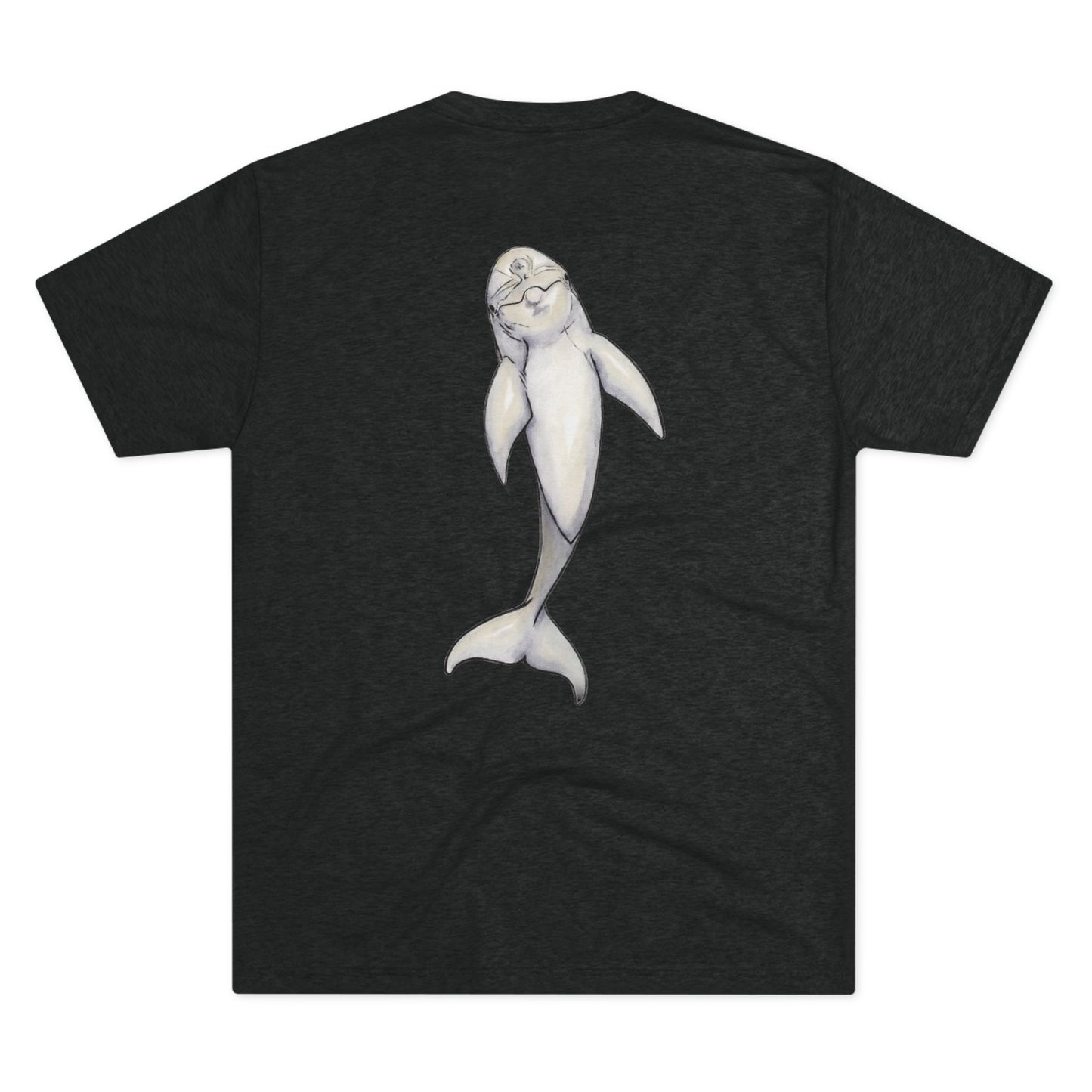 Dolphin Back Print Unisex Tri-Blend Crew Tee
