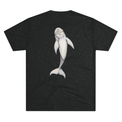 Dolphin Back Print Unisex Tri-Blend Crew Tee