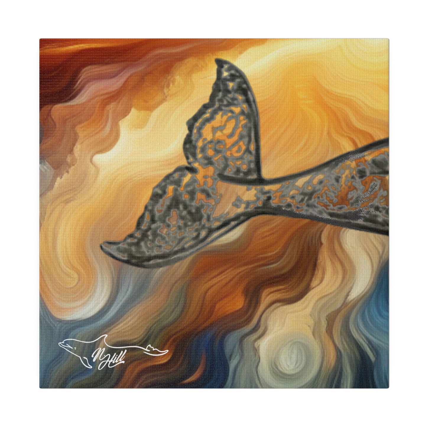 Humpback Whale Set A Matte Canvas, Stretched, 0.75"