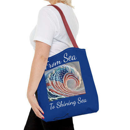 Flag Navy Blue Ocean Tote Bag (AOP)