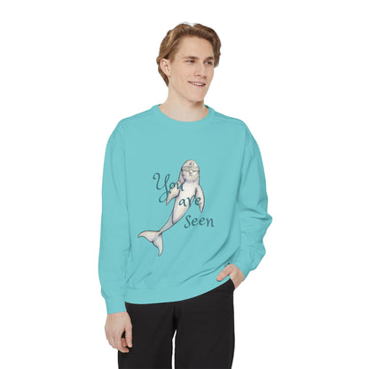 You are Seen Dolphin Unisex Garment-Dyed Sweatshirt