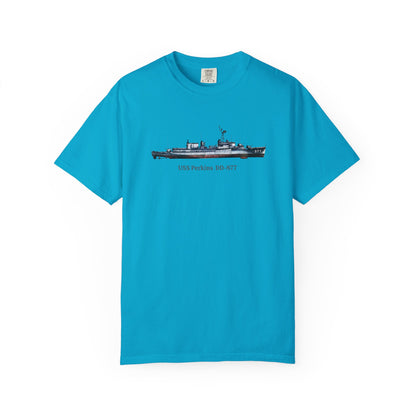 USS Perkins DD-877 Unisex Garment-Dyed T-shirt