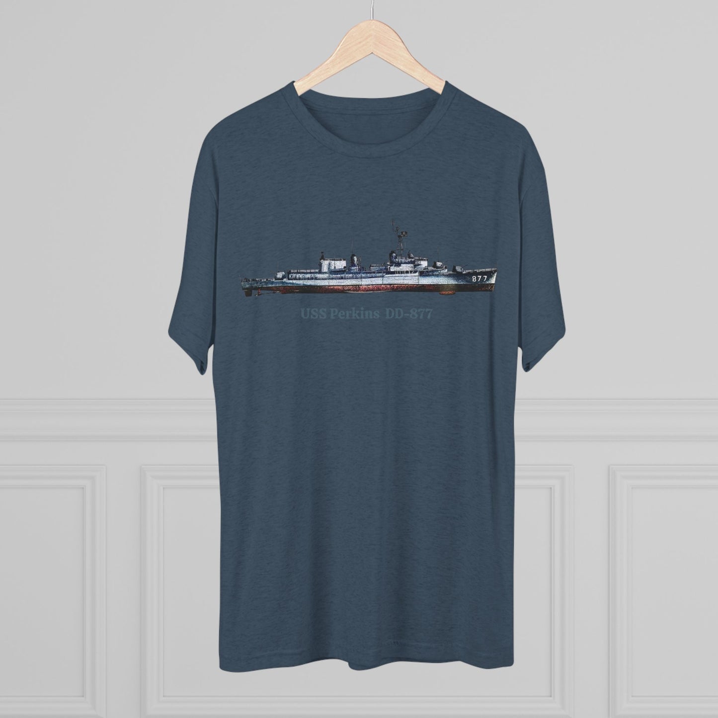 USS Perkins DD-877  Unisex Tri-Blend Crew Tee
