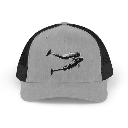 Pilot Whale Embroidered Snapback Trucker Cap