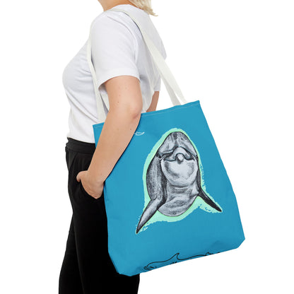 Curious Dolphin Tote Bag (AOP)