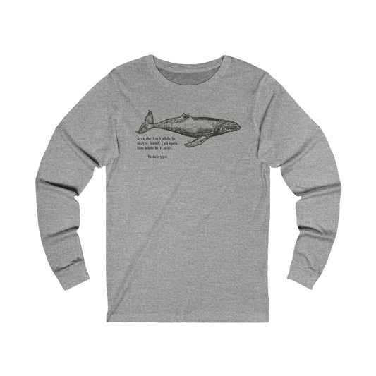 Humpback Whale with Scripture Unisex Jersey Long Sleeve Tee