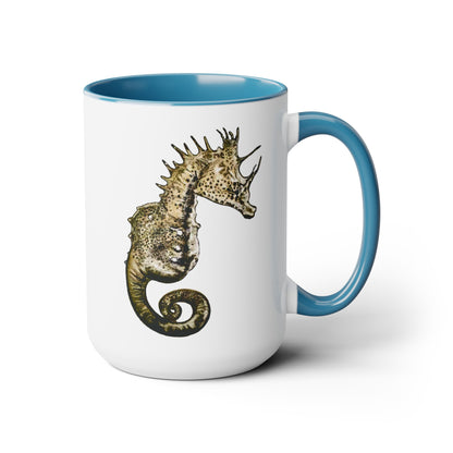 Sea Horse Two-Tone Coffee Mugs, 15oz