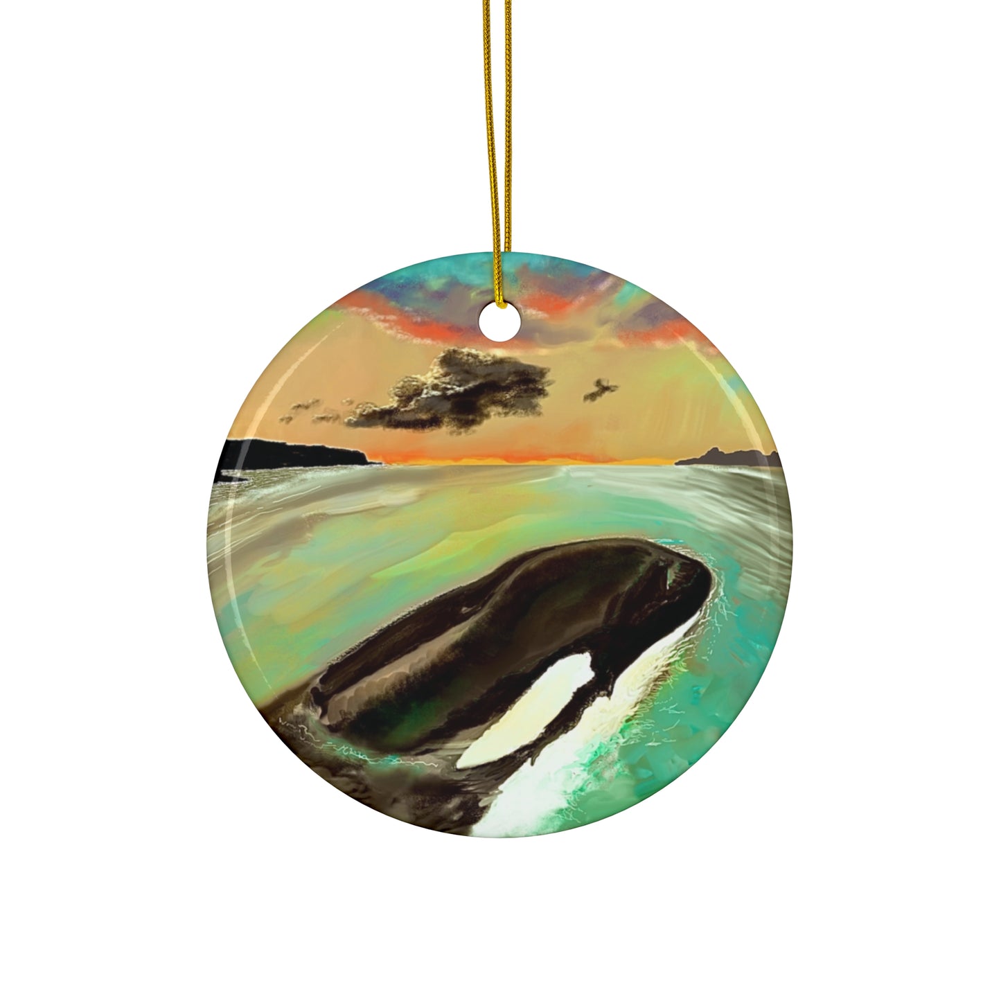 Tokitae Orca Ceramic Ornament, 4 Shapes