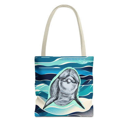 Curious Dolphin Tote Bag (AOP)