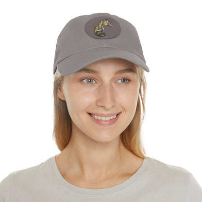 Sea Horse Hat with Leather Patch (Round)