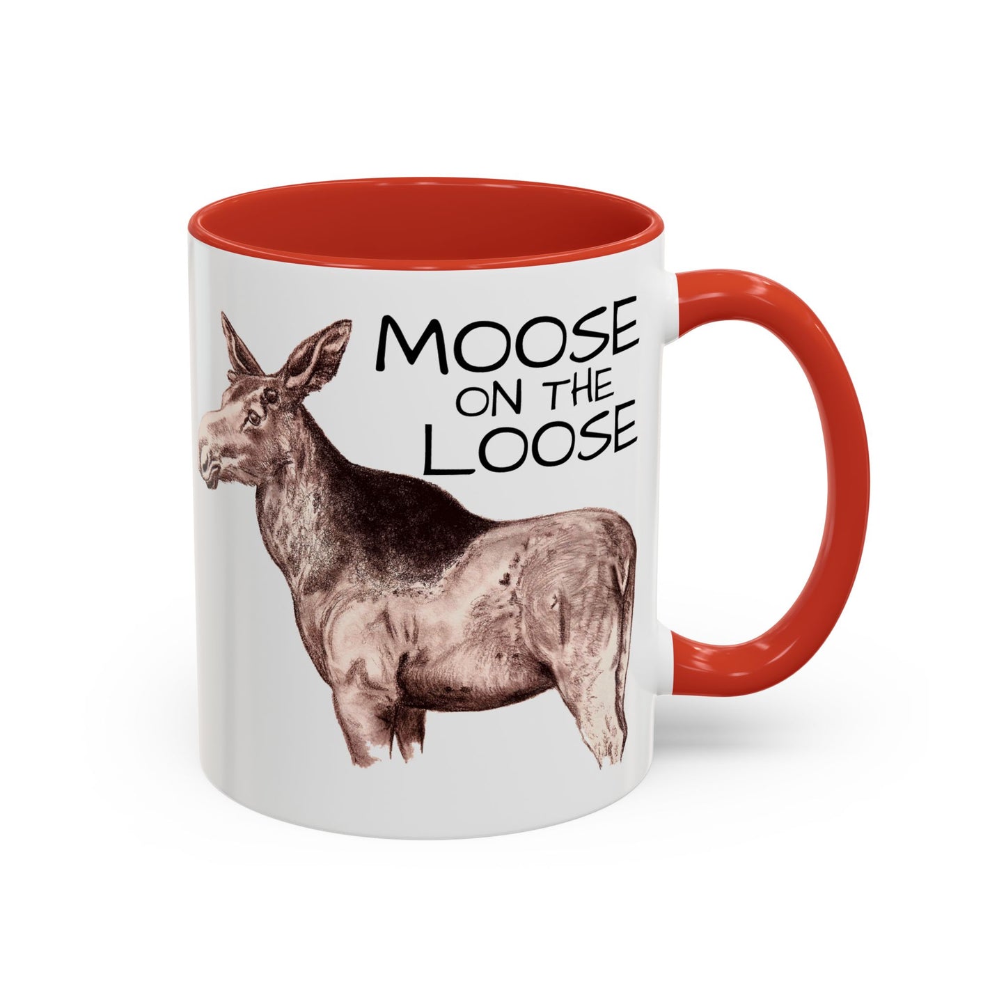 Moose On The Loose Accent Coffee Mug (11, 15oz)