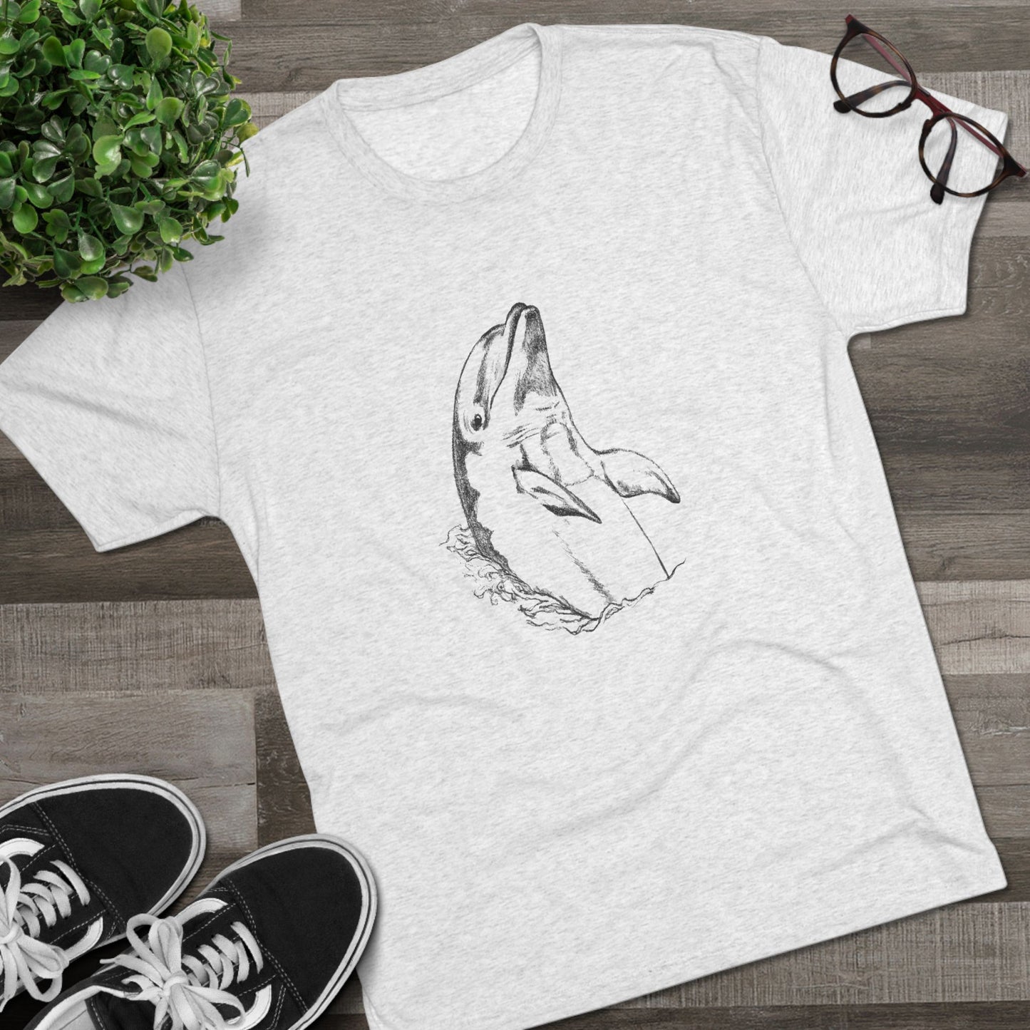 Dolphin Unisex Tri-Blend Crew Tee
