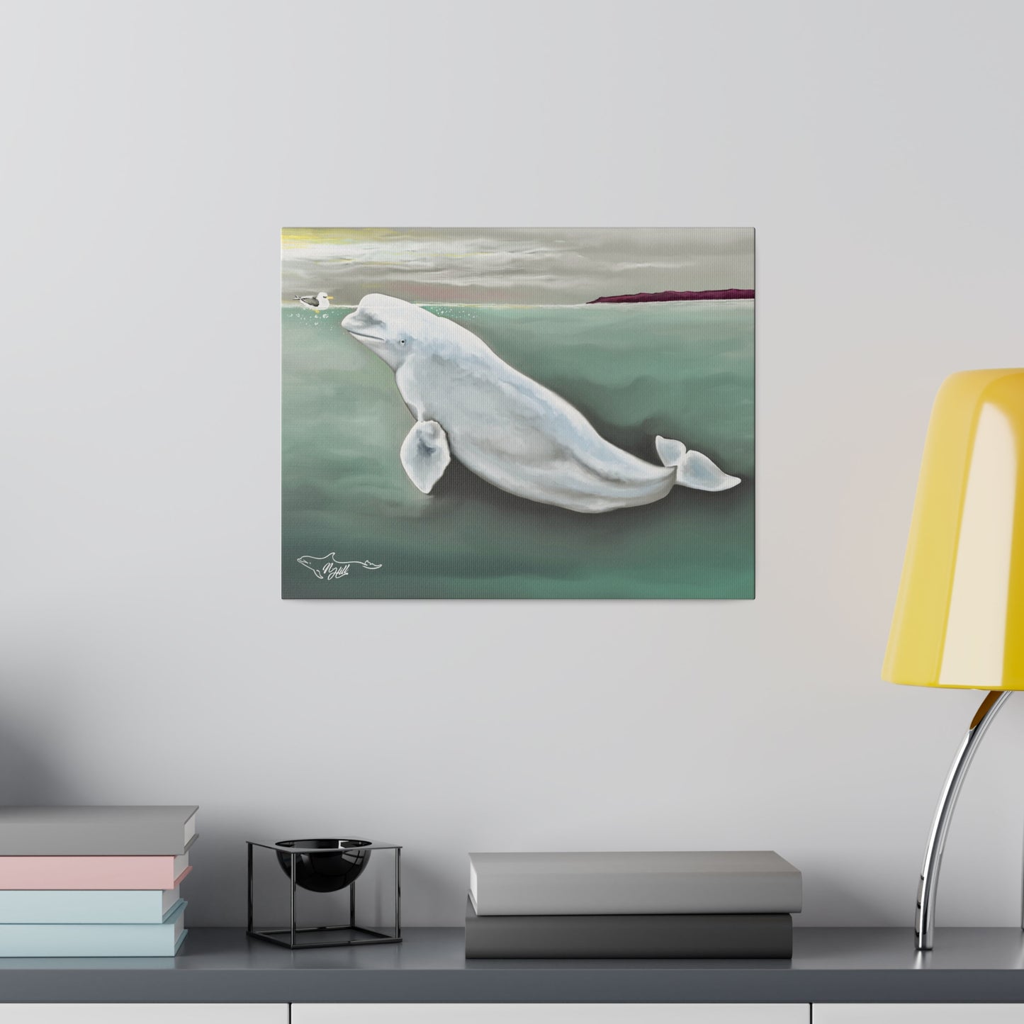 Beluga Whale Hvaldamir Matte Canvas, Stretched, 0.75"