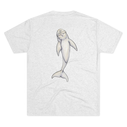 Dolphin Back Print Unisex Tri-Blend Crew Tee