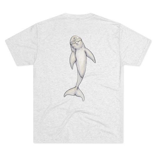Dolphin Back Print Unisex Tri-Blend Crew Tee