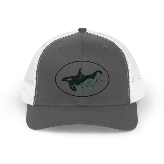 Orca Embroidered Snapback Trucker Cap