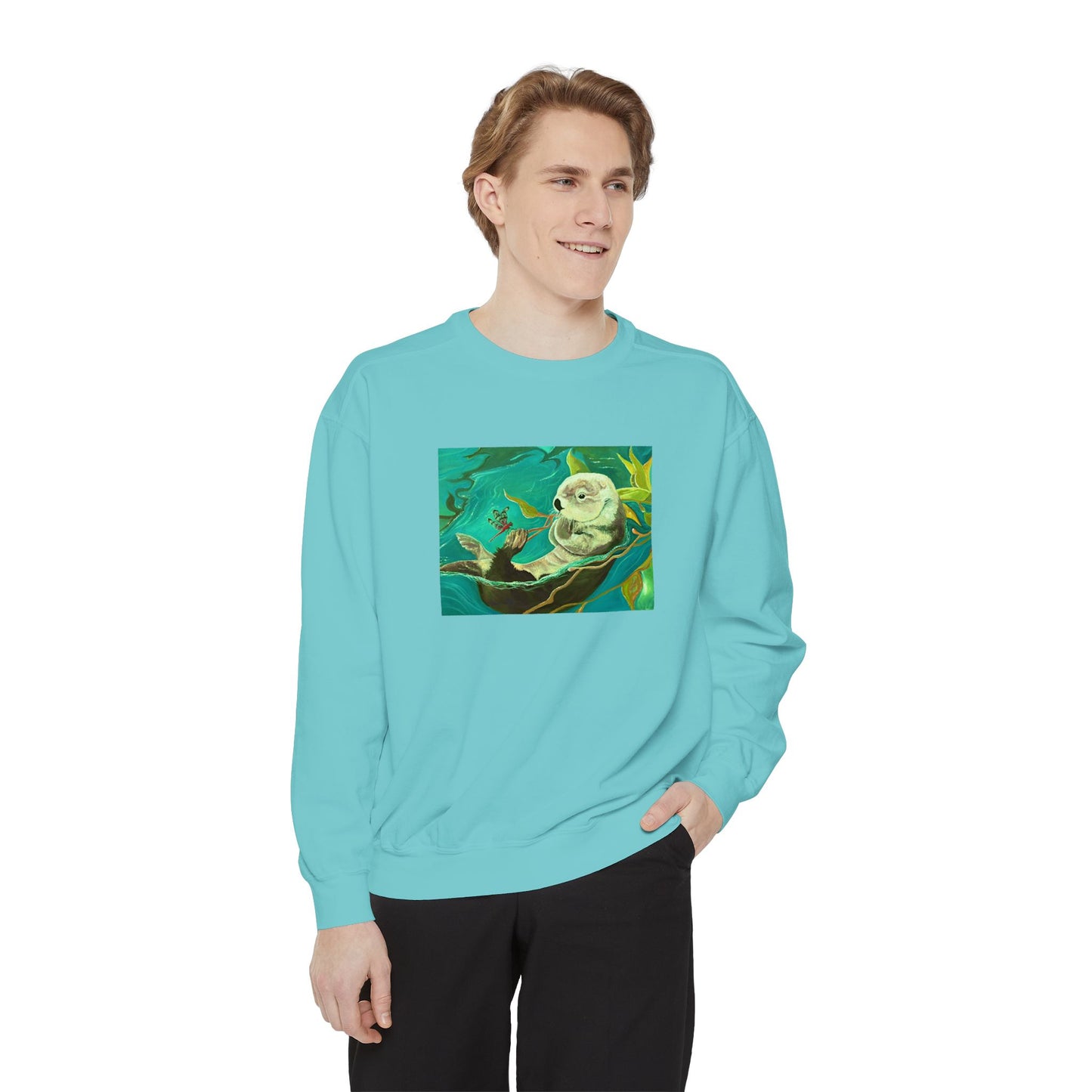 Sea Otter Unisex Garment-Dyed Sweatshirt