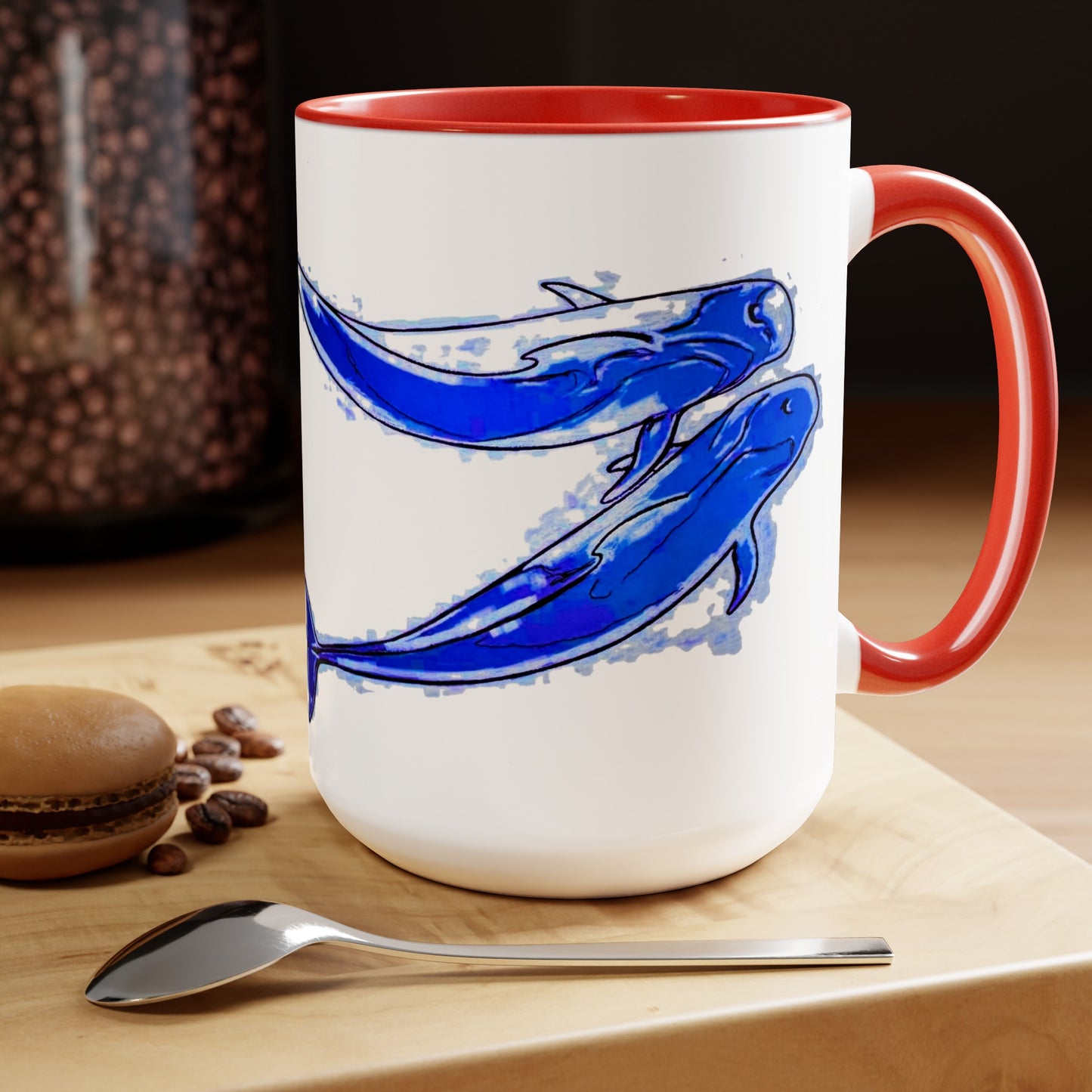 Pilot Whale Two-Tone Coffee Mugs, 15oz