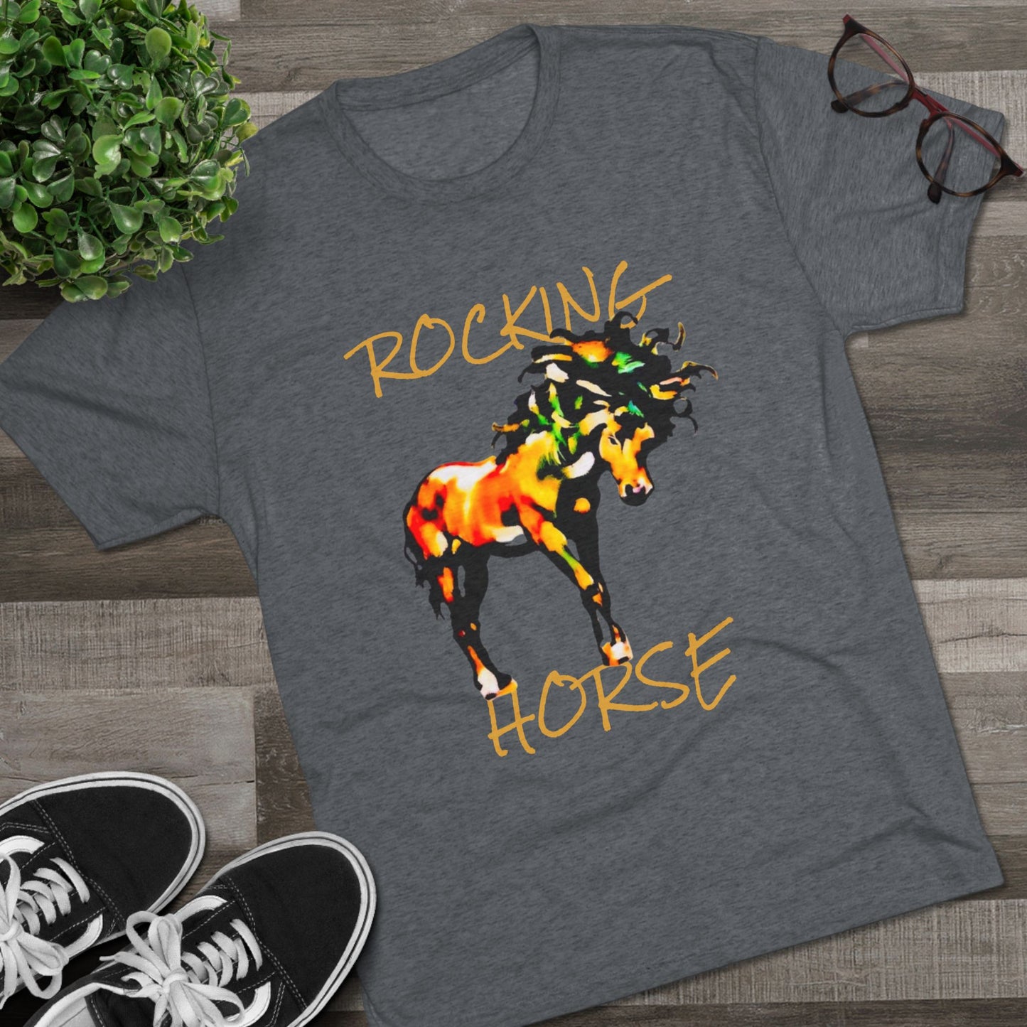 Rocking Horse Unisex Tri-Blend Crew Tee