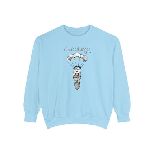 Geronimo Parachuting Beaver Unisex Garment-Dyed Sweatshirt