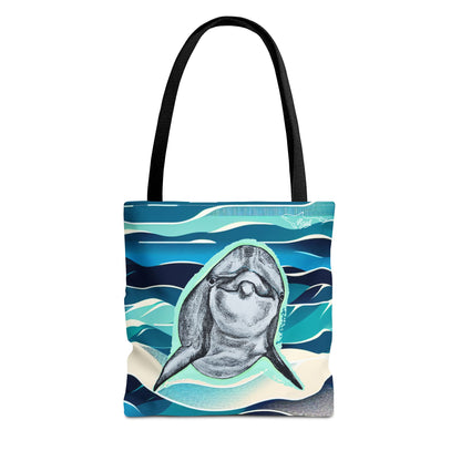 Curious Dolphin Tote Bag (AOP)