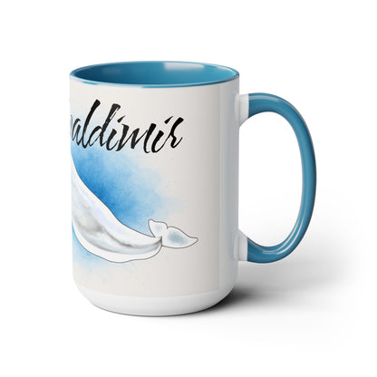 Beluga Hvaldimir Two-Tone Coffee Mugs, 15oz