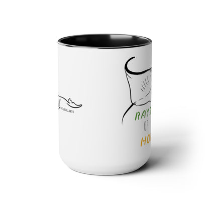 Sea Rays Two-Tone Coffee Mugs, 15oz