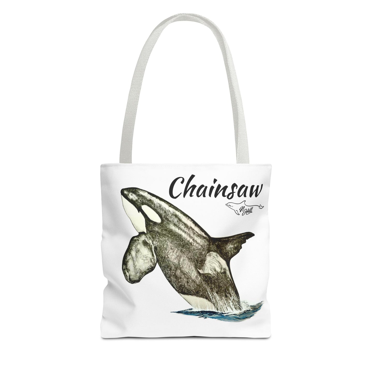 Biggs Killer Whale Chainsaw Tote Bag (AOP)