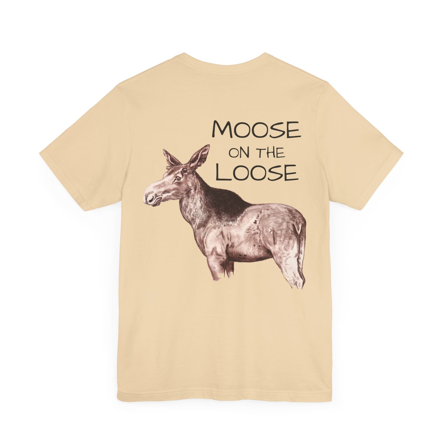 Moose On The Loose Unisex Jersey Short Sleeve Tee (Back Design)