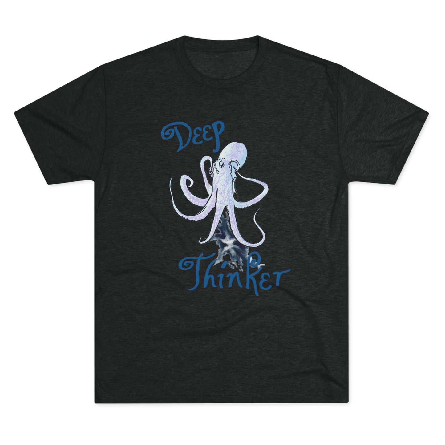 Deep Thinker Octopus Unisex Tri-Blend Crew Tee