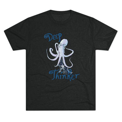 Deep Thinker Octopus Unisex Tri-Blend Crew Tee