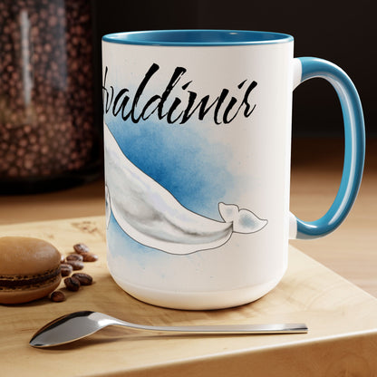 Beluga Hvaldimir Two-Tone Coffee Mugs, 15oz