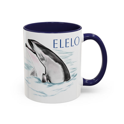 Pacific White Sided Dolphin Elelo Accent Coffee Mug 11oz.