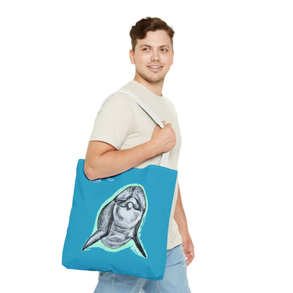 Curious Dolphin Tote Bag (AOP)