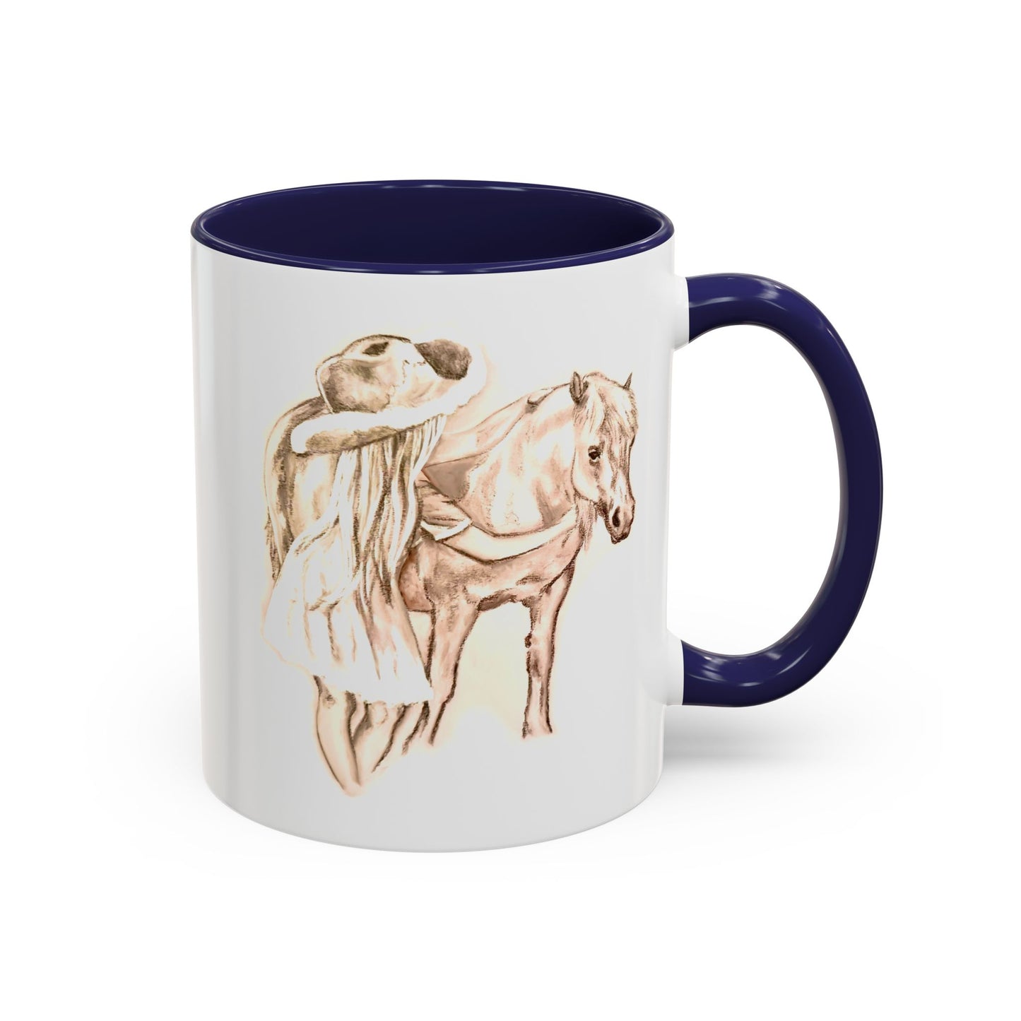 Horse and Little Girl Accent Coffee Mug, 11oz