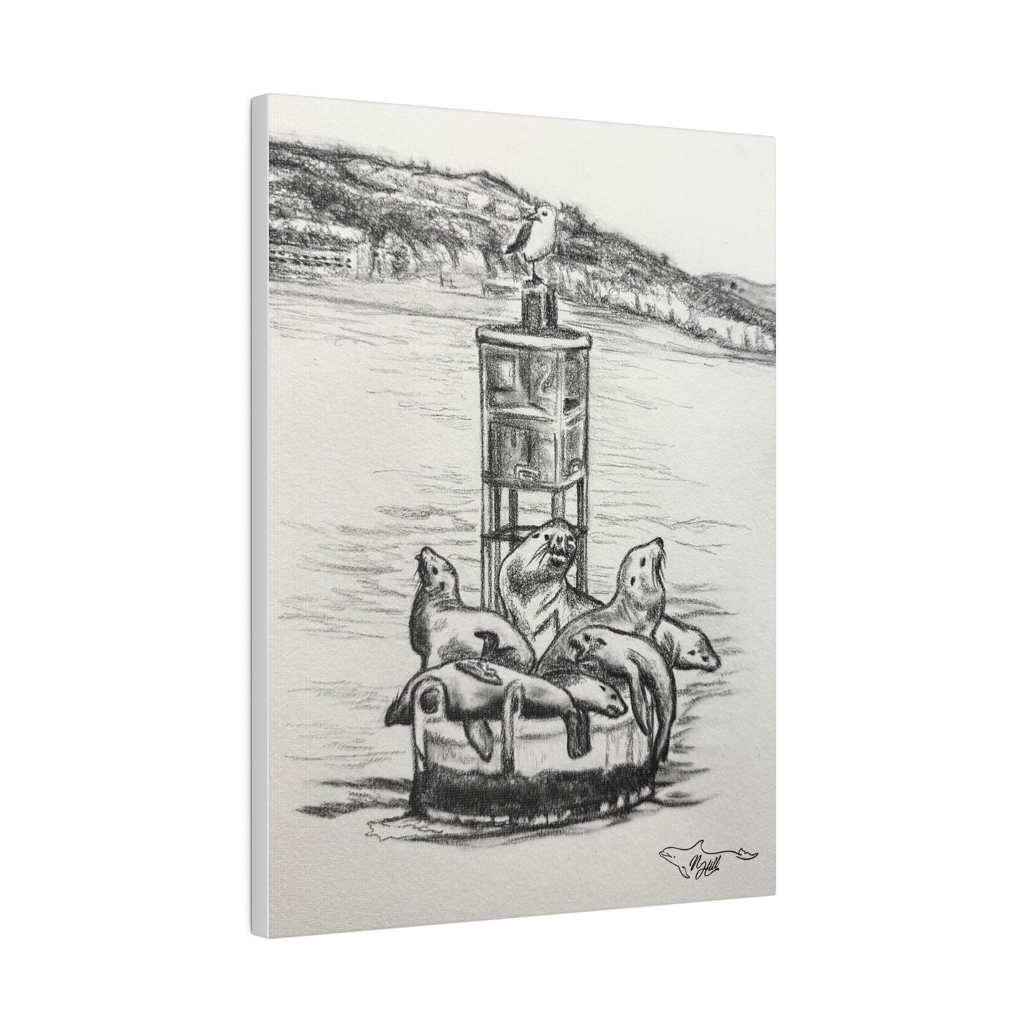 Sea Lion Beacon Matte Canvas, Stretched, 0.75"