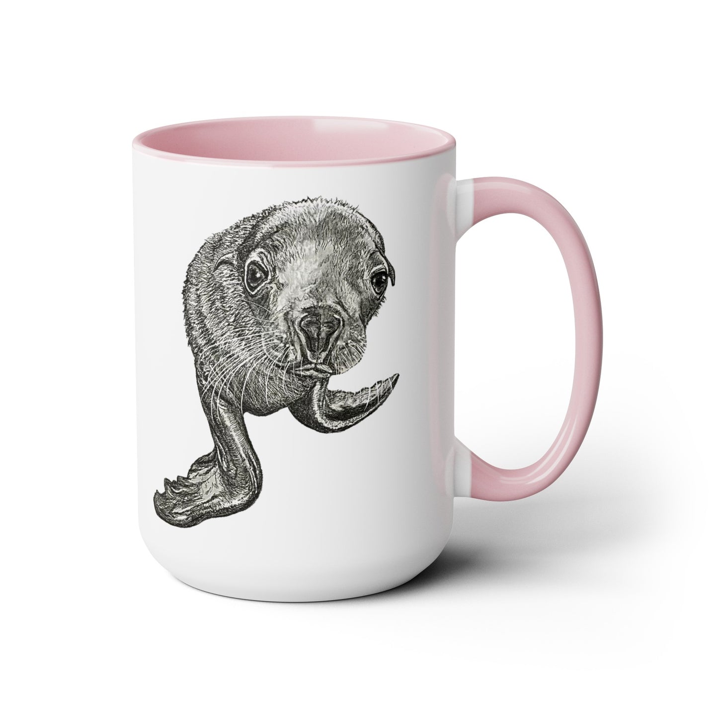 Sea Lion Pup Two-Tone Coffee Mugs, 15oz