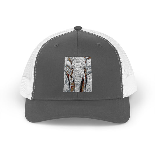 Elephant Embroidered Snapback Trucker Cap