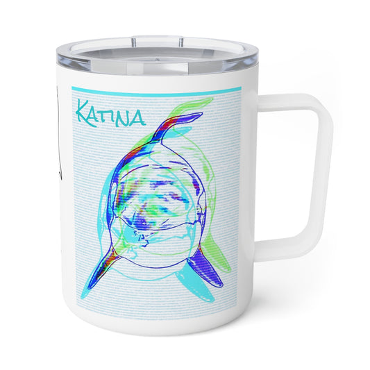 Katina Orca Whale Gestural Insulated Coffee Mug, 10oz