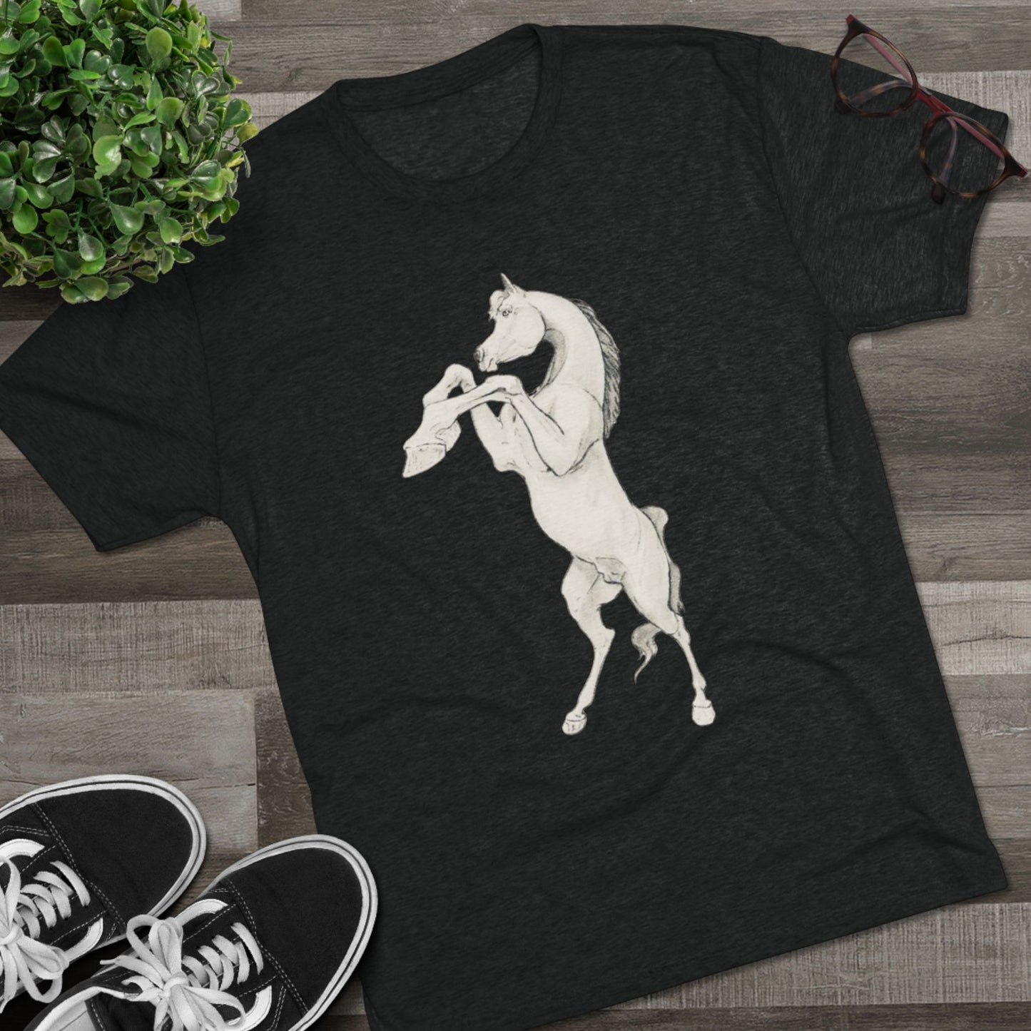 White Horse Unisex Tri-Blend Crew Tee