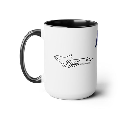 Pilot Whale Two-Tone Coffee Mugs, 15oz