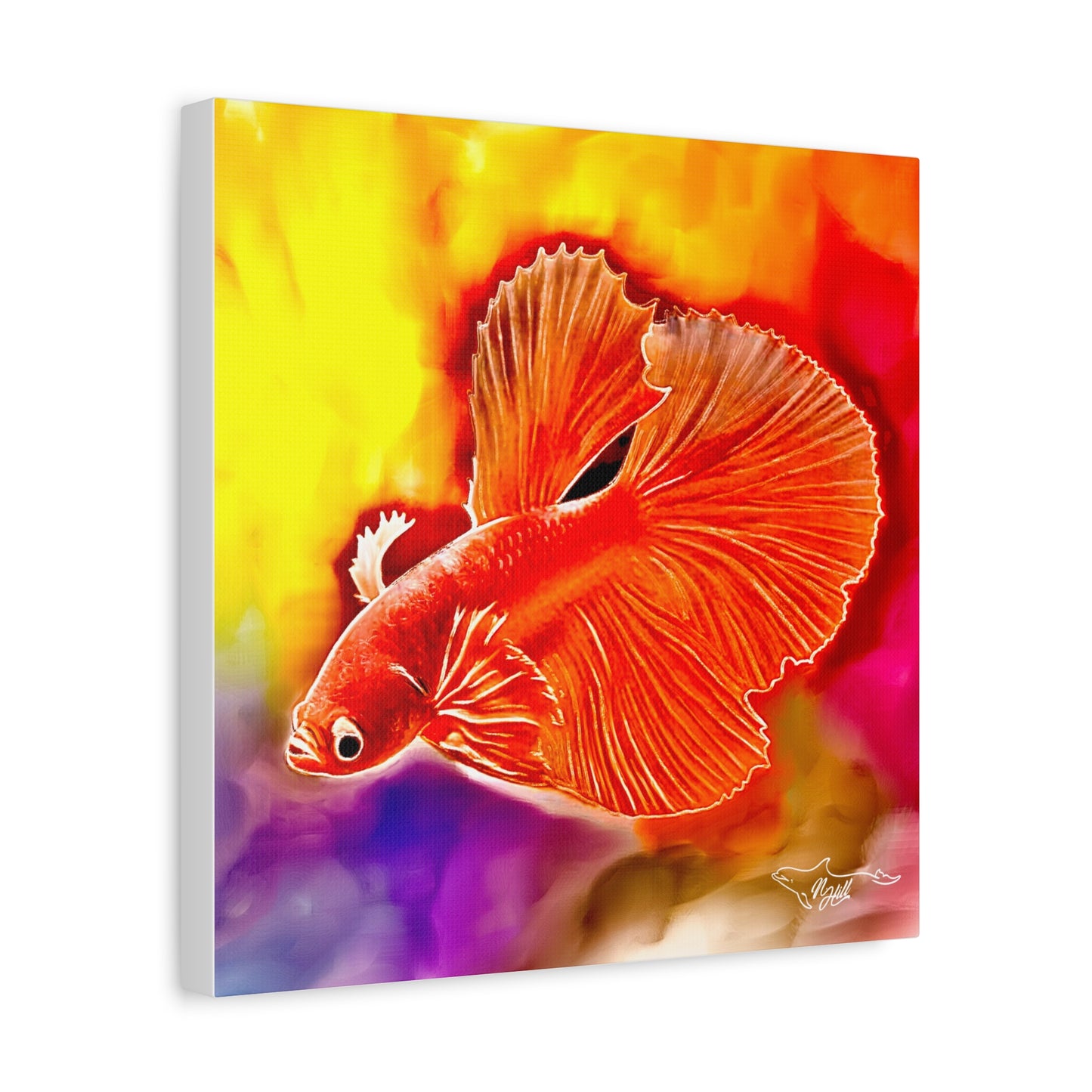 Betta Fish Matte Canvas, Stretched, 1.25"