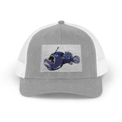 Angler Fish Embroidered Snapback Trucker Cap