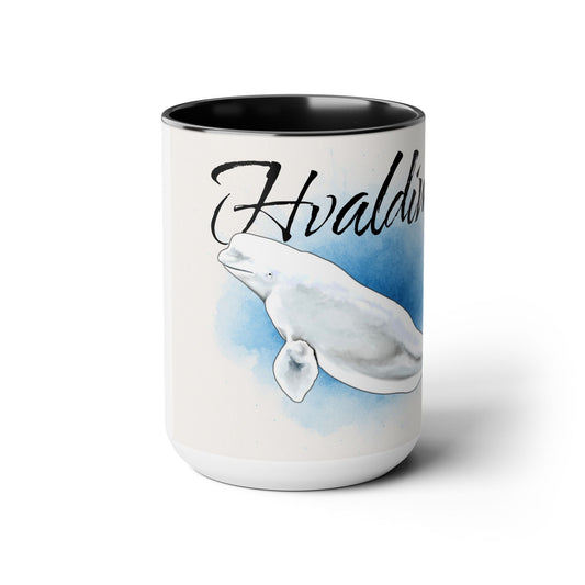 Beluga Hvaldimir Two-Tone Coffee Mugs, 15oz