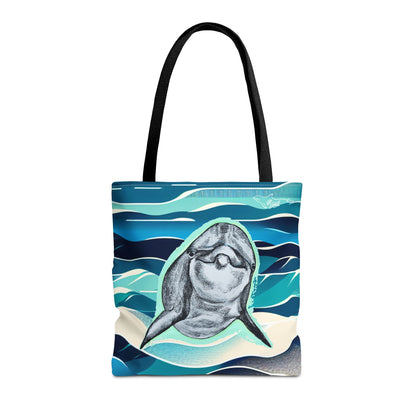 Curious Dolphin Tote Bag (AOP)
