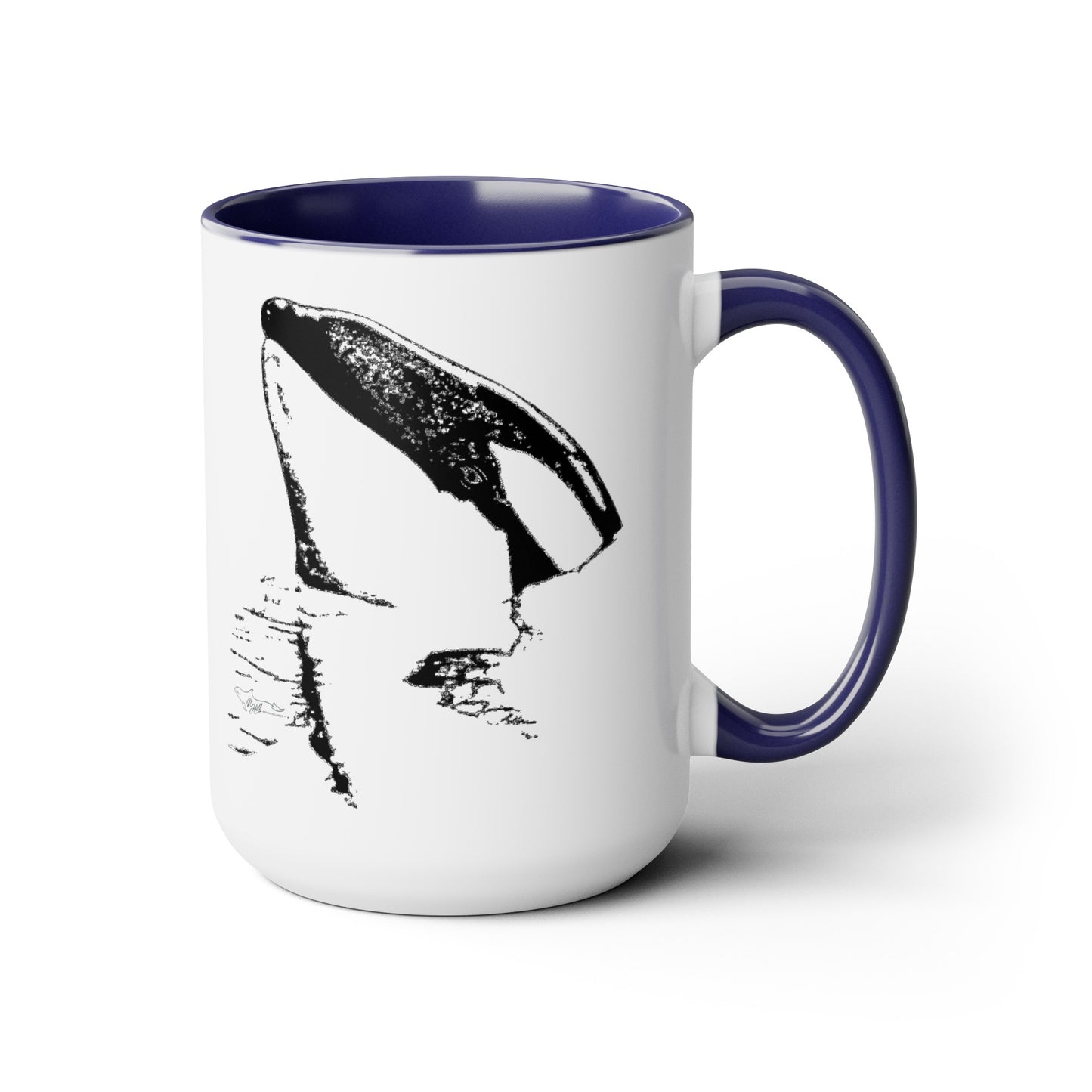 Tiki Treasure Orca Two-Tone Coffee Mugs, 15oz